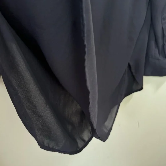 Kenneth Cole Lightweight Cowl Neck Flowy Oversized Tunic Blouse Side Slits Boho - Picture 12 of 16